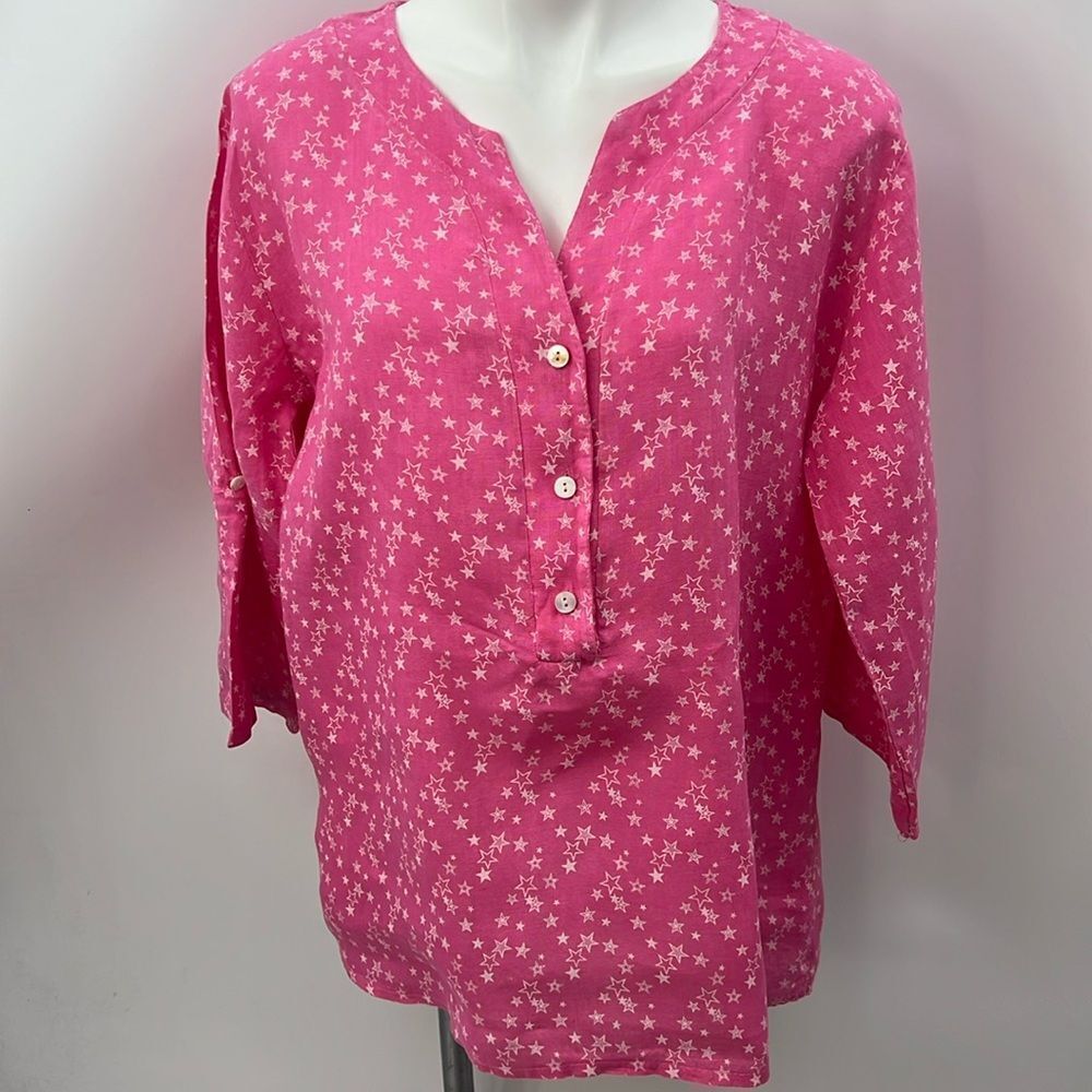 Donna Donna cotton linen night shirt long sleeve